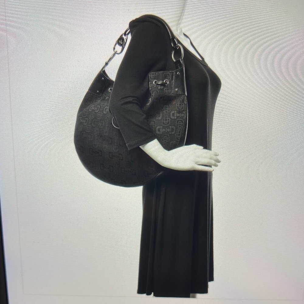 NWOT GUCCI horsebit print hobo bag black